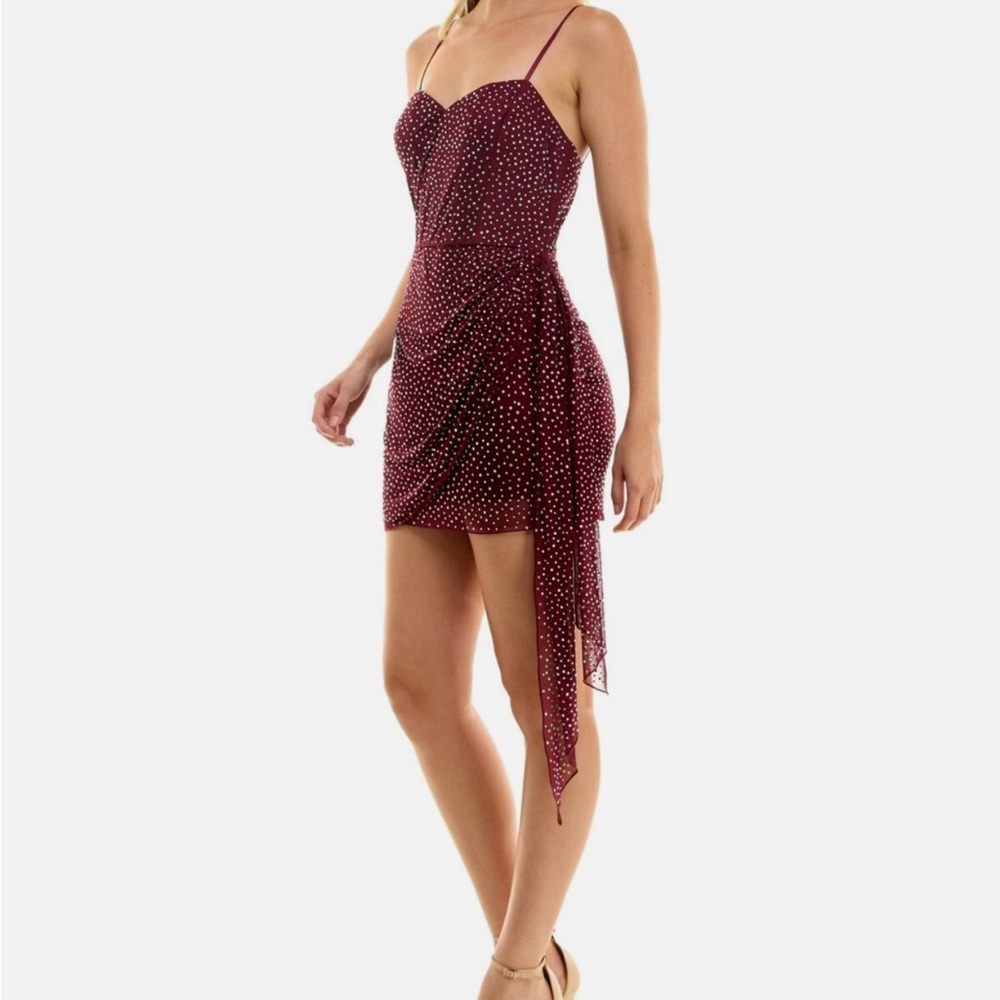 Speechless Burgundy Dress with rhinestones